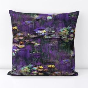 New Outdoor Pillows Water Lilies Claude Monet Purple Impressionist Art History